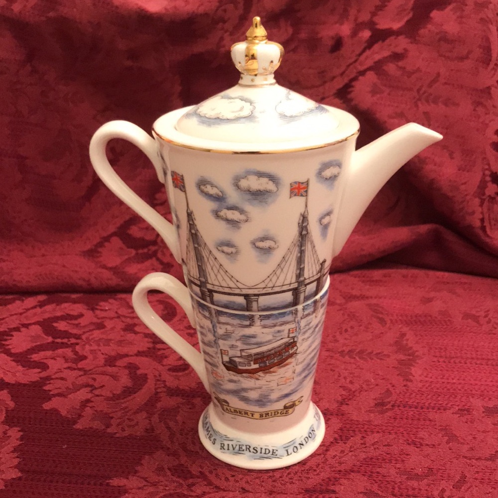 The Tower and Albert Bridges Single Teapot and Cup - Picture 12 of 12